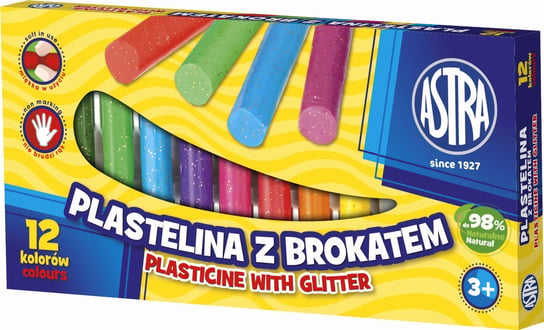 Plastelina Astra z brokatem 12 kolorów Astra