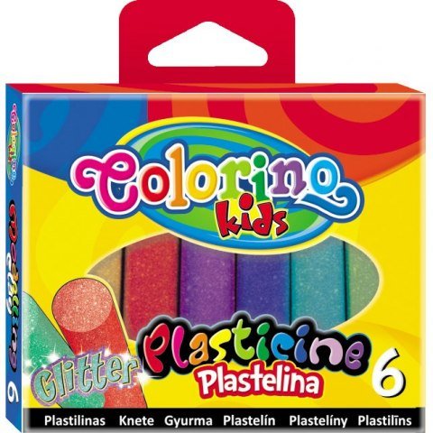 Plastelina brokatowa, Colorino Kids, 6 kolorów Colorino