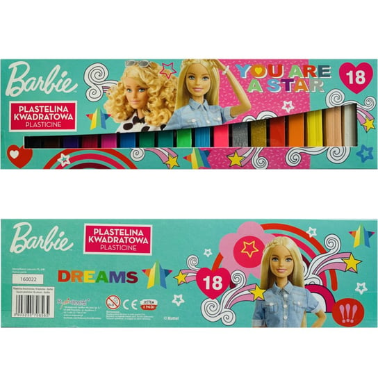 Plastelina Kwadratowa Zestaw 18 Sztuk Barbie Inna marka