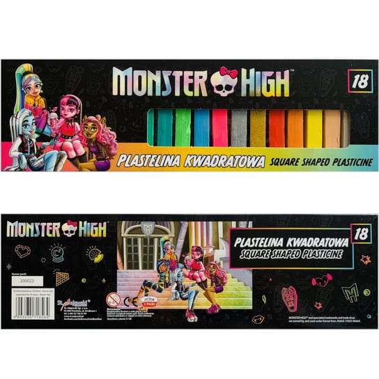 Plastelina Kwadratowa Zestaw 18 Sztuk Monster High Inna marka