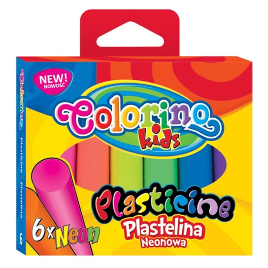 Plastelina neonowa, colorino kids, 6 kolorów Patio