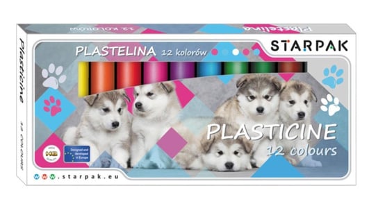 Plastelina, Psy, 12 kolorów Starpak