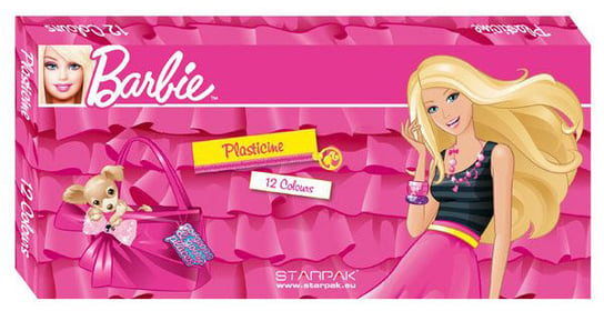 Plastelina szkolna, Barbie, 12 kolorów Starpak