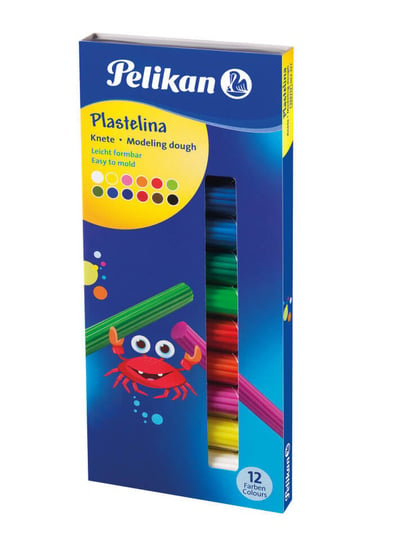 Plastelina szkolna przedszkolna 12 kolorów PELIKAN - podstawowa Pelikan