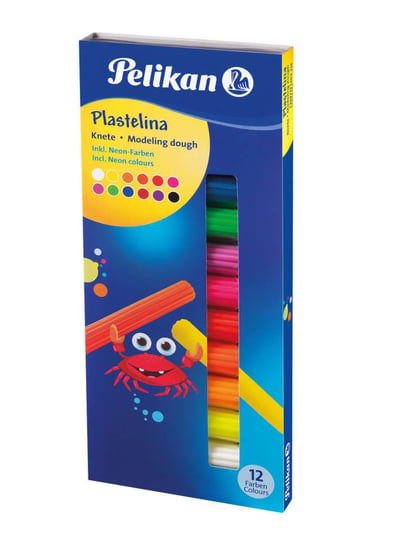 Plastelina szkolna przedszkolna 12kol neon PELIKAN - neonowa Pelikan