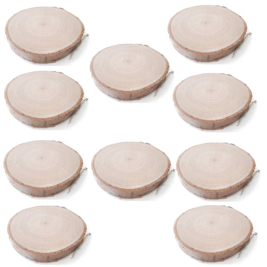 Plaster krążek drewno brzozowy podkładka pod kubek fi 8-10 cm g1 cm 10 szt PEEWIT