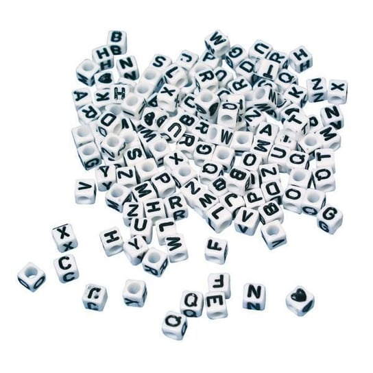 Plastikowa perła - Biały - Kwadrat - z literą - 5 … Inna marka