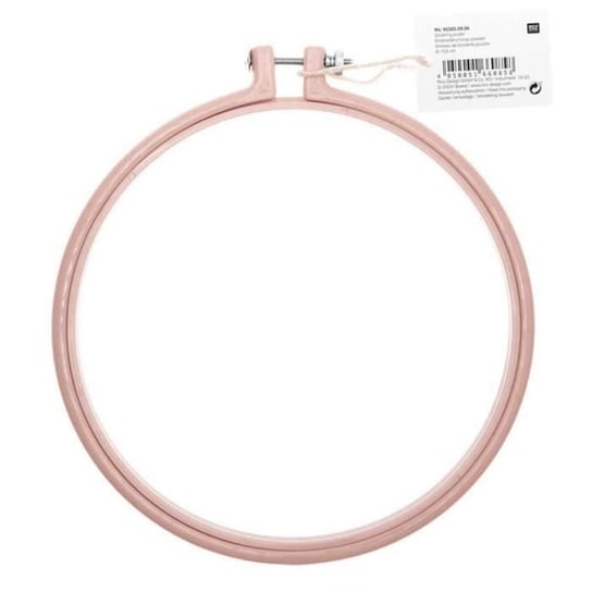 Plastikowa ramka do tamborka z haftem - Pudrowy róż - Ø 17,8 cm Inna marka