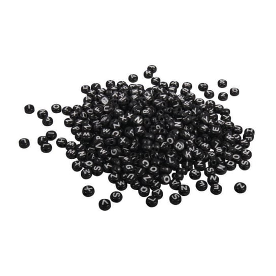 Plastikowe koraliki z litery 6mm, czarne, blister-LS 40g Inna marka