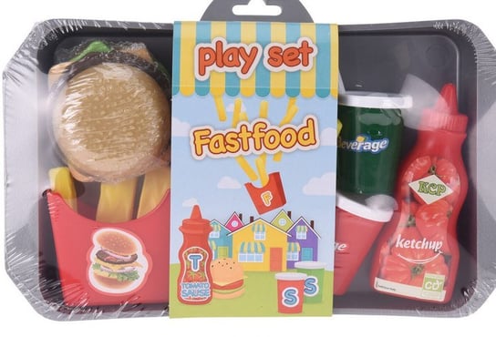 Plastikowy Hamburger Frytki Ketchup Zabawkowe Jedzenie Fast Food Inna marka