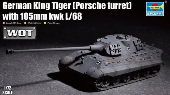 Plastikowy model do sklejania King Tiger w/ 105mm kWh L/68 Porsche Turret TRUMPETER