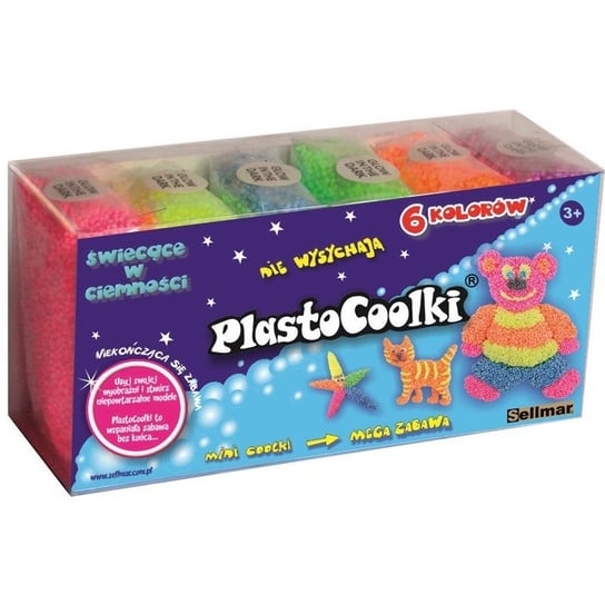 PlastoCoolki świecące - masa plastyczna, 6 kolorów Sellmar