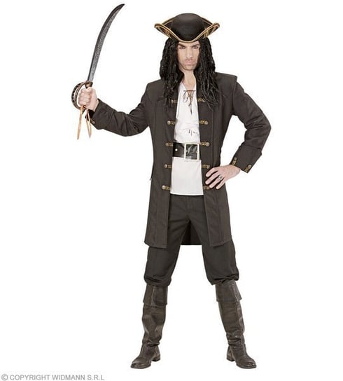 Płaszcz pirata, czarny - XL Widmann