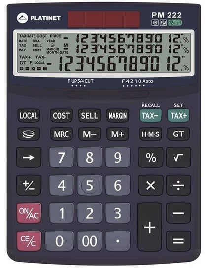 Platinet Calculator Pm222Te 12D Tax Mar 3 Lines Display [41066] PLATINET