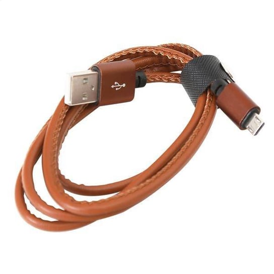 PLATINET HERA MICRO USB TO USB LEATHER CABLE 1M 2,4A BROWN EOL [43293] PLATINET