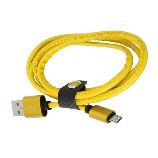 PLATINET HERA MICRO USB TO USB LEATHER CABLE 1M 2,4A YELLOW EOL [43296] PLATINET
