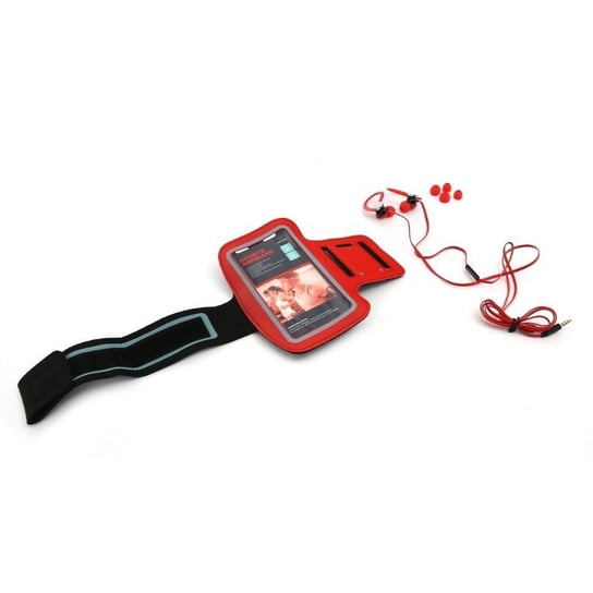 PLATINET IN-EAR EARPHONES + MIC SPORT + ARMBAND PM1070 RED [42930] Freestyle
