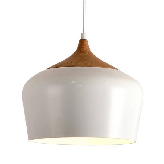 Platinet Pendant Lamp Reja P150322-L E27 Metal White+Wood 35X26 [44031] PLATINET