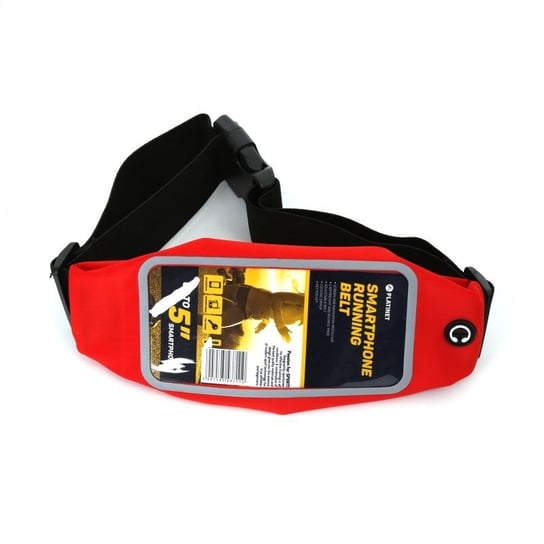 PLATINET SPORTOWY PAS DO BIEGANIA Z OKNEM NA SMARTPHONE / SPORT WAIST BAG WITH SMARPTHONE WINDOW RED [43711] Inna marka