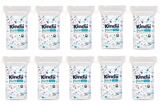 Płatki dla niemowląt kosmetyczne Cleanic Kindii Baby Sensitive (60 sztuk) x 10 opakowań Cleanic