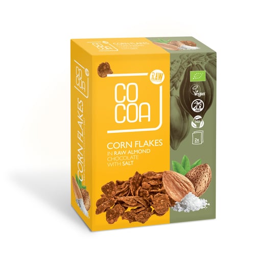 Płatki kukurydziane w czekoladzie migdałowej z solą BIO 200g Cocoa