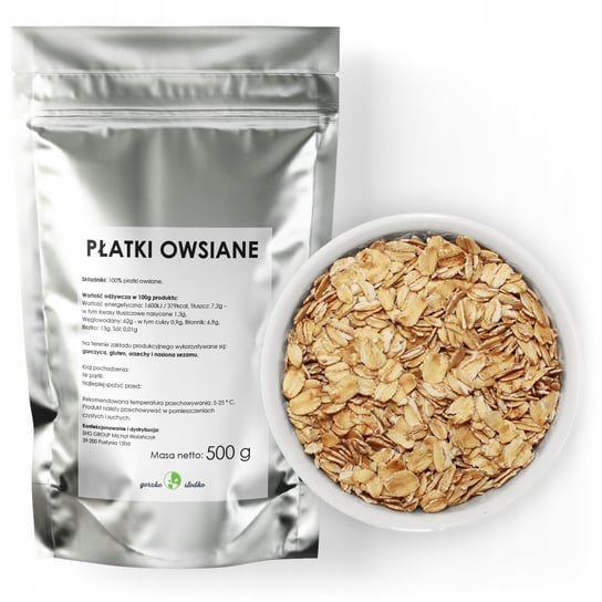 Płatki Owsiane Naturalne Zdrowe Śniadanie 500G GORZKOISLODKO