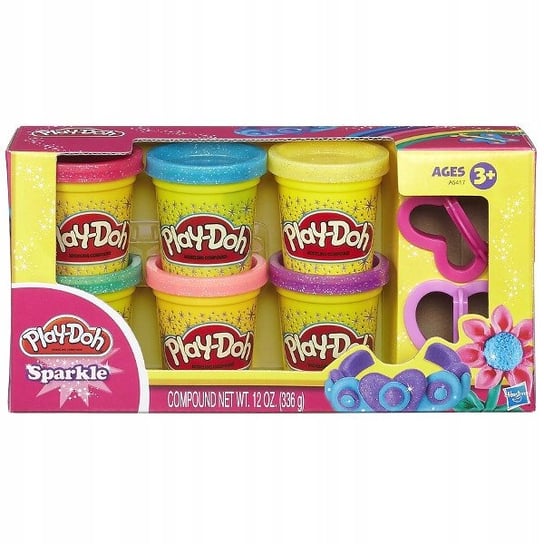 Play-Doh, Ciastolina błyszczące tuby 6szt. A5417 Play-Doh