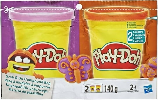 Play-Doh Ciastolina Fioletowa + Pomarańczowa 140G Play-Doh