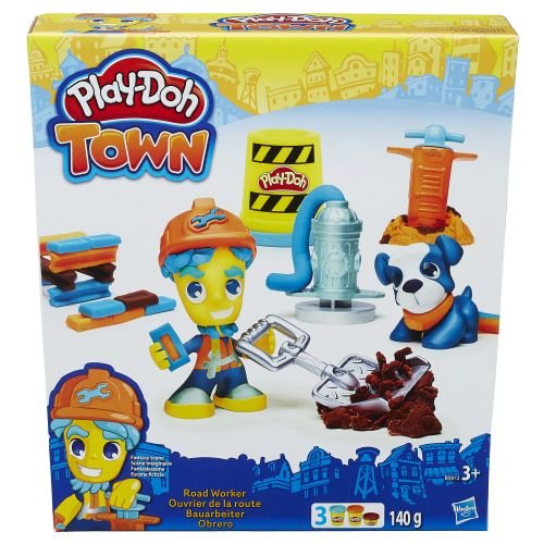 Play-Doh, Town, Figurka robotnik drogowy i zwierzątko, B3411/B5972 Play-Doh