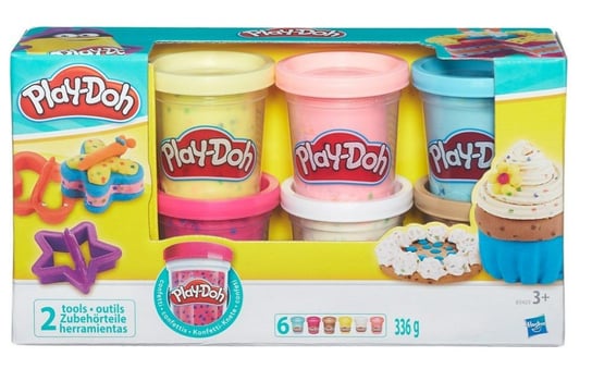 Play-Doh, zestaw 6 tub Confetti, B3423 Play-Doh