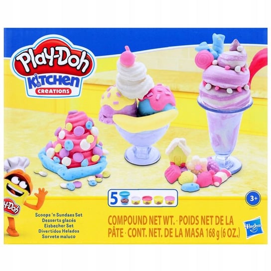 Play-Doh, zestaw kreatywny Ciastolina Deser Lodowy Kuchnia Lód, E7275 Play-Doh