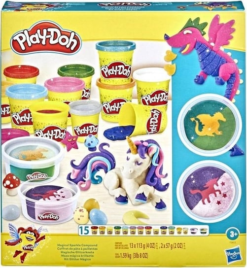 Play-Doh Zestaw Magiczny Blask Jednorożec 15 Tub Play-Doh