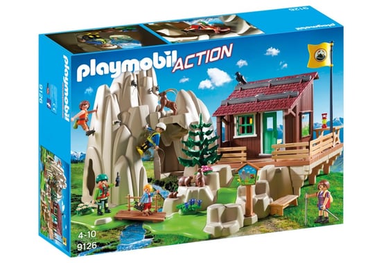 Playmobil Action, klocki Skała do wspinaczki z chatą górską, 9126 Playmobil