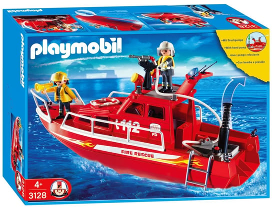 Playmobil City Action, klocki Łódź strażacka z armatką wodną, 3128 Playmobil