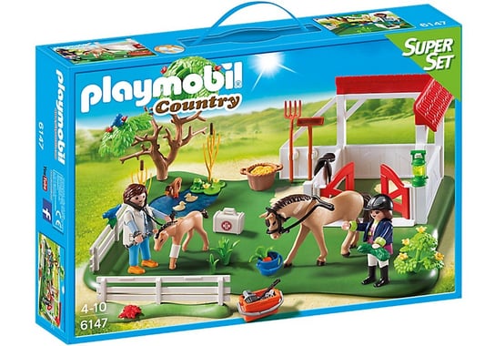 Playmobil Country SuperSet, klocki Wybieg dla koni z boksem, 6147 Playmobil