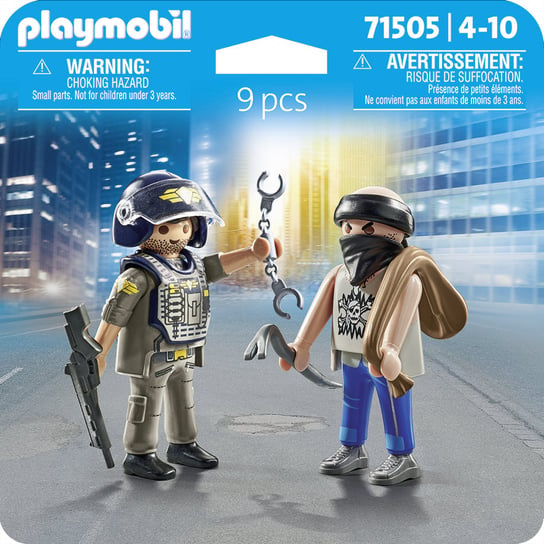 PLAYMOBIL,DuoPack Jednostka specjalna i bandyta,71505 Playmobil