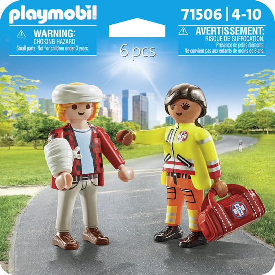 PLAYMOBIL,DuoPack Sanitariusz z pacjentem,71506 Playmobil