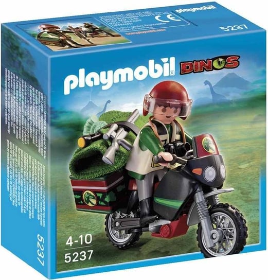 Playmobil, klocki Badacz dinozaurów z motorem terenowym Playmobil