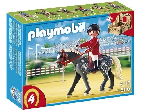 Playmobil, klocki koń trakeński z boksem, 5110 Playmobil