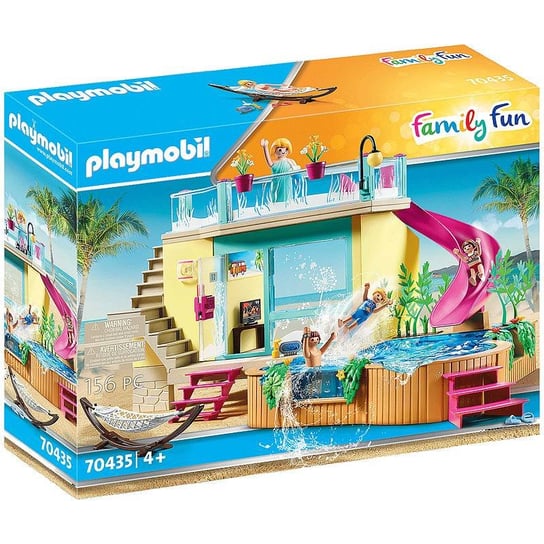 Playmobil, klocki konstrukcyjne Family Fun Bungalow z basenem, 70435 Playmobil