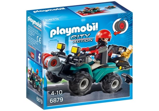 Playmobil, klocki Przestępca z quadem, 6879 Playmobil