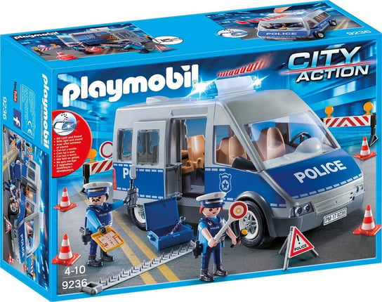 Playmobil, klocki Samochód policyjny z blokadą drogową, 9236 Playmobil