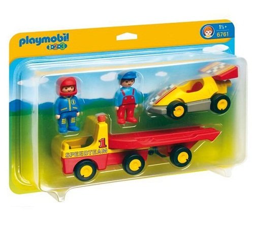Playmobil, klocki Samochód wyścigowy z samochodem transportowym, 6761 Playmobil