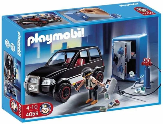 Playmobil, klocki Włamywacz do sejfu z samochodem do ucieczki, 4059 Playmobil