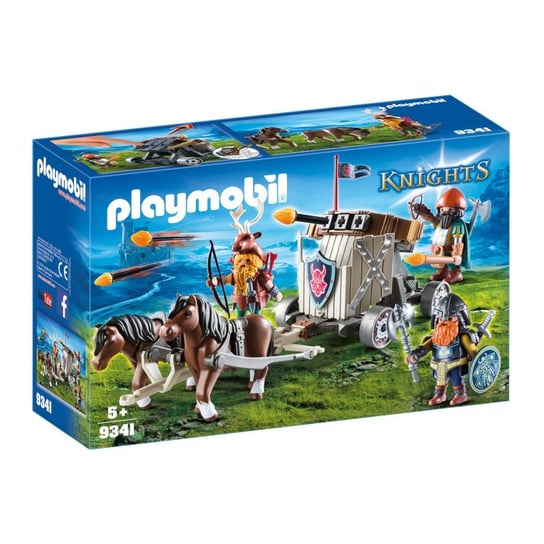 Playmobil, klocki Zaprzęg kucyków z balistą krasnoludów, 9341 Playmobil