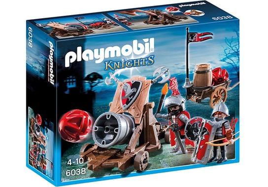 Playmobil Knights, klocki Olbrzymia armata rycerzy herbu Sokoła, 6038 Playmobil