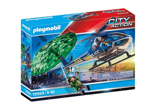 PLAYMOBIL, Policyjny śmigłowiec: Ucieczka ze spadochronem, 70569 Playmobil