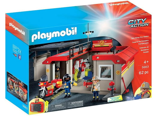 Playmobil, Przenośna Remiza Strażacka składana w walizkę, 5663 Playmobil