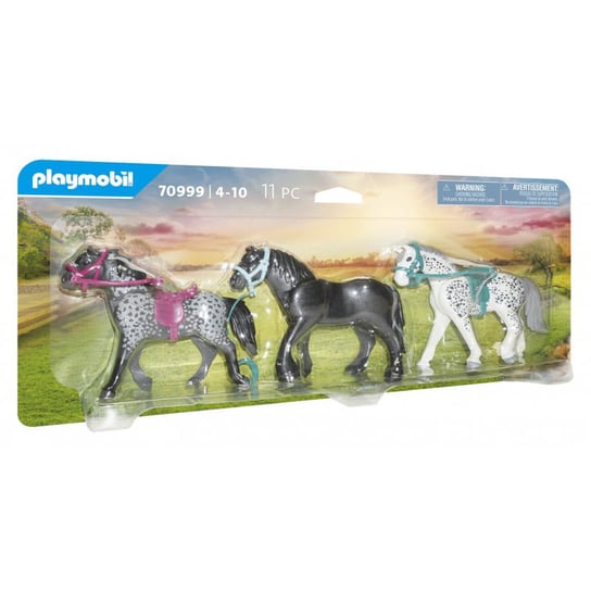 PLAYMOBIL, Trzy konie: fryz, knabstrup i koń andaluzyjski, 70999 Playmobil