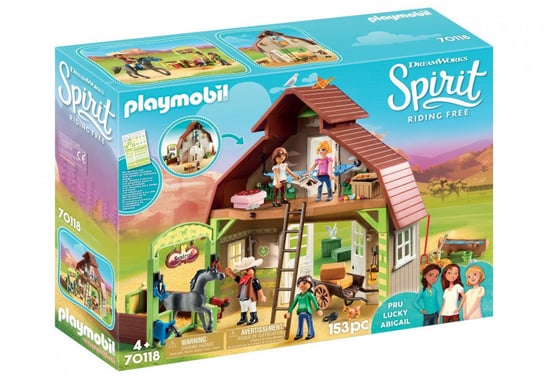 Playmobil, zestaw figurek 70118 Boks stajenny z Lucky, Pru i Abigal Playmobil